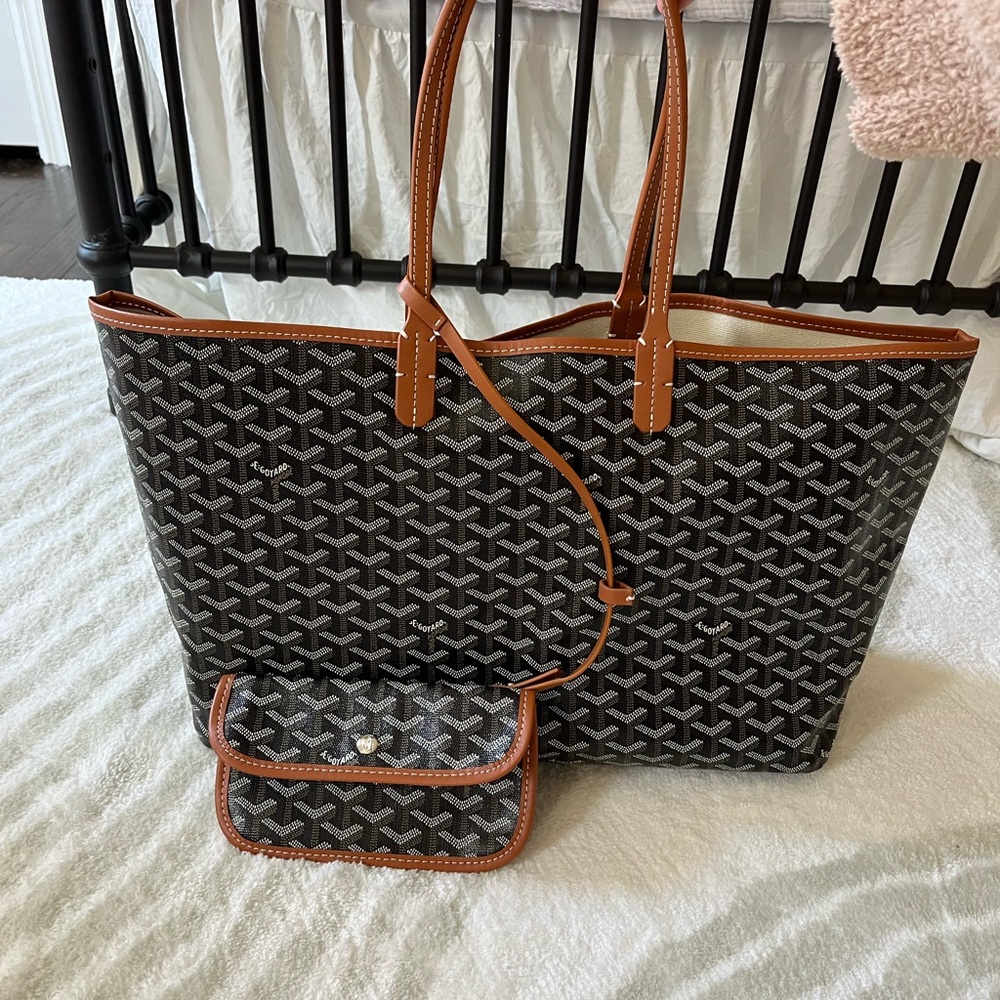Goyard Black and Brown Tote Bag Large